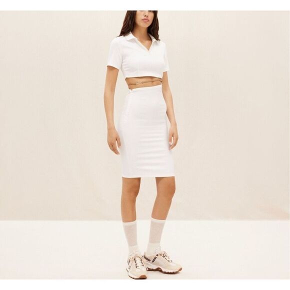 NWT Nike x Jacquemus Cream La Robe Polo Split Midi Dress Small - Picture 1 of 7
